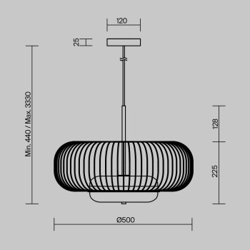 Pendul LED Levitation alamă Maytoni, D50, 20W