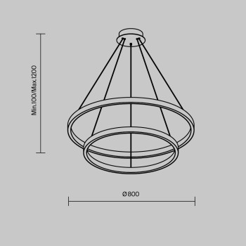 Lustră LED Rim alamă Maytoni, D80, 84W