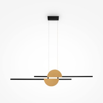 Pendul LED Skyline negru Maytoni, H204, 26W, brass