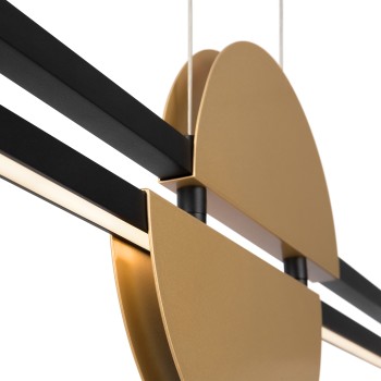 Pendul LED Skyline negru Maytoni, H204, 26W, brass