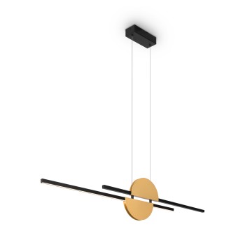 Pendul LED Skyline negru Maytoni, H204, 26W, brass