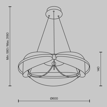 Lustră LED Breeze alamă Maytoni, D60, 45W