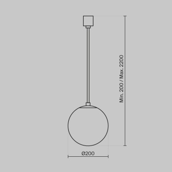Pendul LED Luna negru Maytoni, D20, 5W