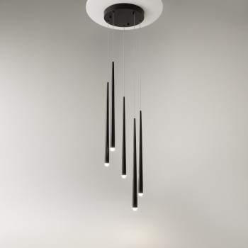 Pendul LED Cascade negru Maytoni, D32, 31W