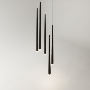 Pendul LED Cascade negru Maytoni, D32, 31W