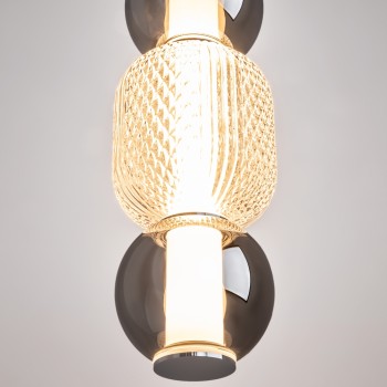 Pendul LED Drop crom Maytoni, D12, 16W