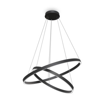 Lustră LED Rim negru Maytoni, D80, 88W