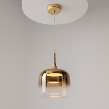 Pendul LED Spirito auriu Maytoni, D26, 12W