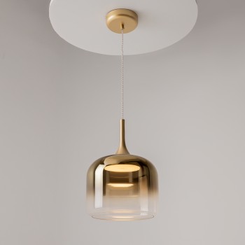 Pendul LED Spirito auriu Maytoni, D26, 12W