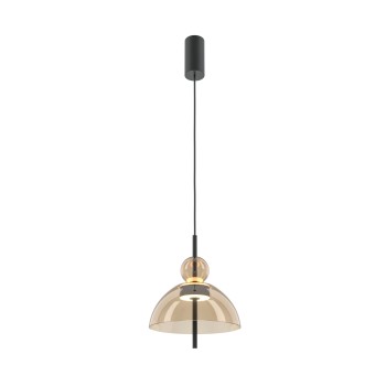 Pendul LED Bangkok negru Maytoni, D25, 12W, H350, cognac