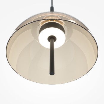 Pendul LED Bangkok negru Maytoni, D25, 12W, H350, cognac