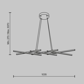 Lustră LED Halo alamă Maytoni, H307, 40W