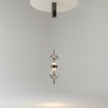 Pendul LED Double Moon negru Maytoni, D12, 8W