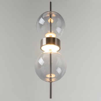 Pendul LED Double Moon negru Maytoni, D12, 8W