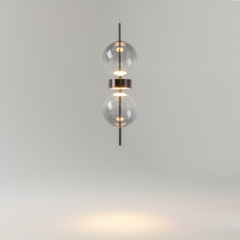Pendul LED Double Moon negru Maytoni, D12, 8W