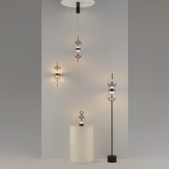 Pendul LED Double Moon negru Maytoni, D12, 8W