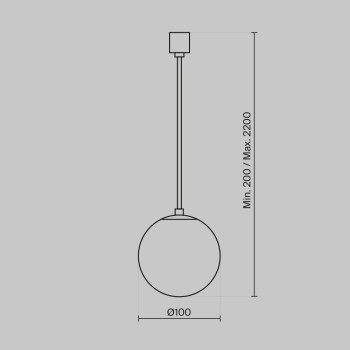 Pendul LED Luna negru Maytoni, D10, 5W