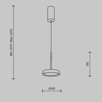 Pendul LED El negru Maytoni, D15, 12W, gold