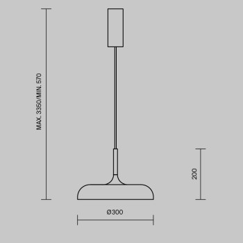 Pendul LED Gerhard negru Maytoni, D30, 19W