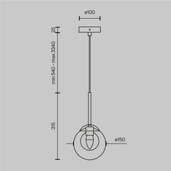 Pendul Basic form auriu Maytoni, D15, 1xG9
