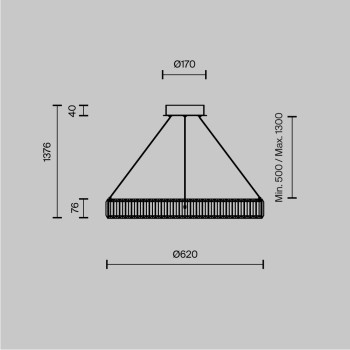 Pendul LED Krone alamă Maytoni, D62, 36W