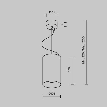 Pendul LED Efir auriu mat Maytoni, D10, 33W