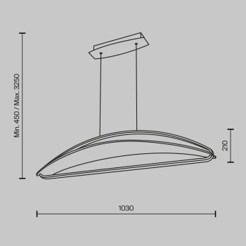 Lustră LED Breeze alamă Maytoni, H325, 34W