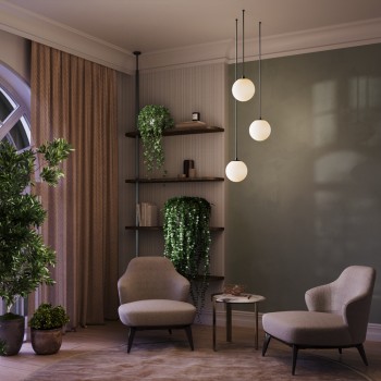 Pendul LED Luna black and white Maytoni, D10, 5W