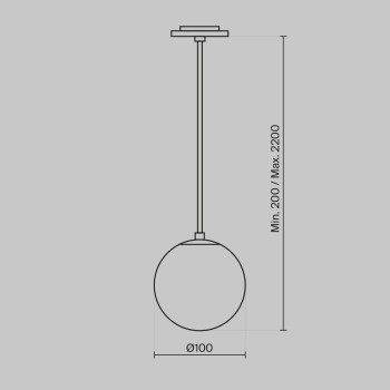 Pendul LED Luna black and white Maytoni, D10, 5W