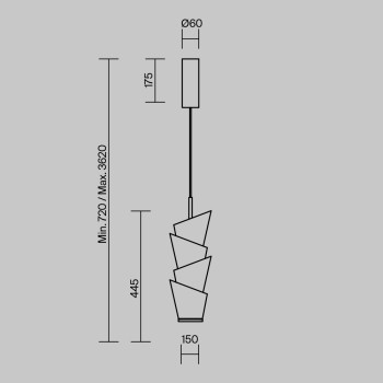 Pendul LED Seoul alb Maytoni, H362, 14W