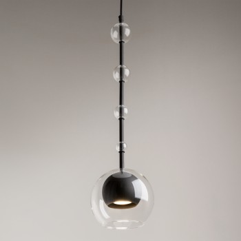 Pendul Ros negru Maytoni, D16, 1xGU10, transparent