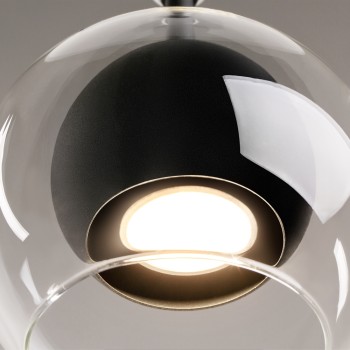 Pendul Ros negru Maytoni, D16, 1xGU10, transparent