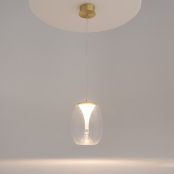 Pendul LED Splash auriu Maytoni, D20, 7W, transparent