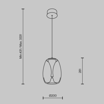 Pendul LED Splash auriu Maytoni, D20, 7W, transparent