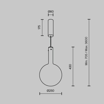 Pendul LED Nebula negru Maytoni, D25, 6W