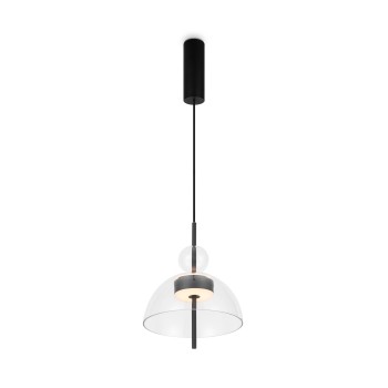 Pendul LED Bangkok negru Maytoni, D25, 12W, H350, transparent