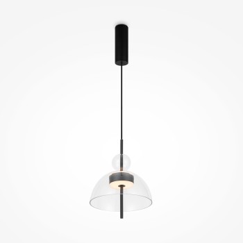 Pendul LED Bangkok negru Maytoni, D25, 12W, H350, transparent