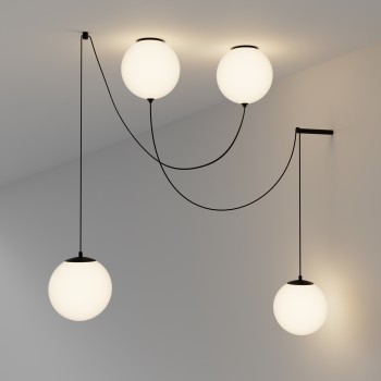 Pendul LED Twins negru Maytoni, D20, 20W