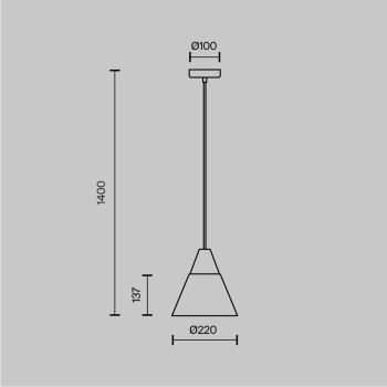 Pendul Bicones alb Maytoni, D22, 1xE27