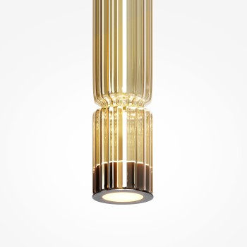 Pendul LED Ordo negru Maytoni, D8, 8W, H365, cognac