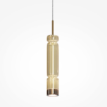 Pendul LED Ordo negru Maytoni, D8, 8W, H365, cognac