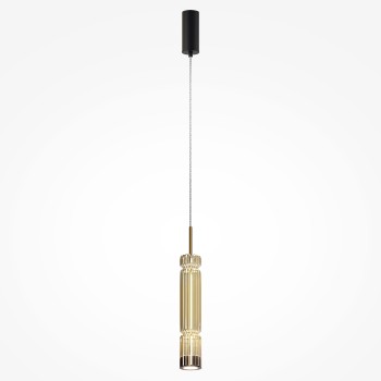 Pendul LED Ordo negru Maytoni, D8, 8W, H365, cognac