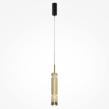 Pendul LED Ordo negru Maytoni, D8, 8W, H365, cognac