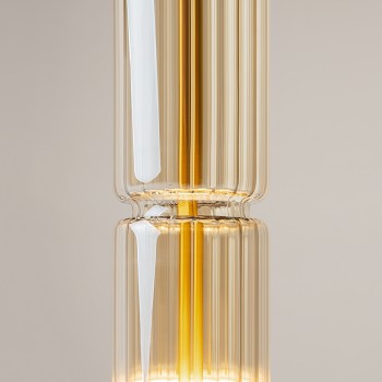 Pendul LED Ordo negru Maytoni, D8, 8W, H365, cognac