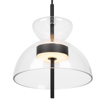 Pendul LED Bangkok negru Maytoni, D25, 12W, H348, transparent