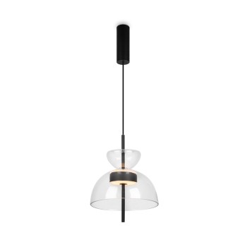 Pendul LED Bangkok negru Maytoni, D25, 12W, H348, transparent