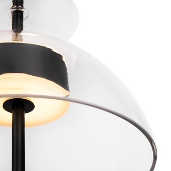Pendul LED Bangkok negru Maytoni, D25, 12W, H348, transparent