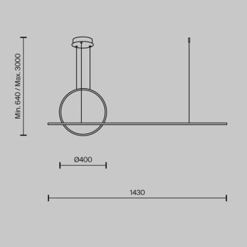 Lustră LED Halo alamă Maytoni, H304, 40W