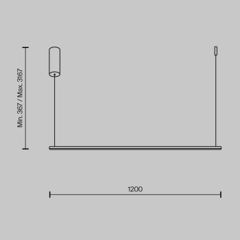 Pendul LED Halo negru Maytoni, H317, 16W