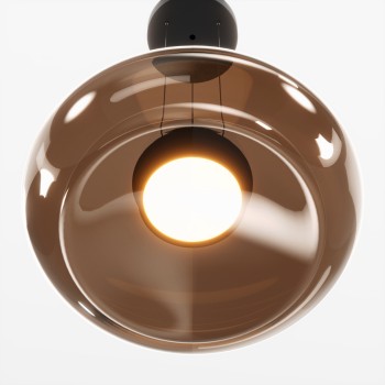 Pendul LED Bassa negru Maytoni, D45, 20W, brown